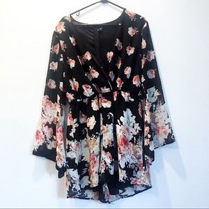 Black Floral Romper